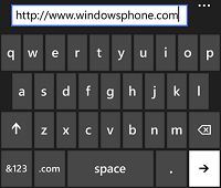 The Windows Phone touch keyboard