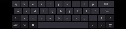 The touch keyboard in default layout