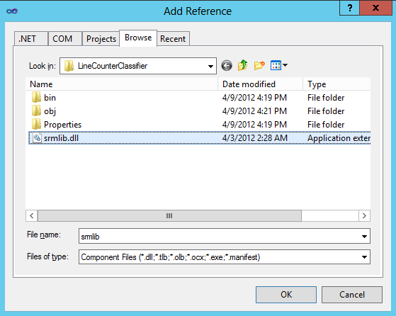 browse tab in the visual studio 2010 add reference dialog