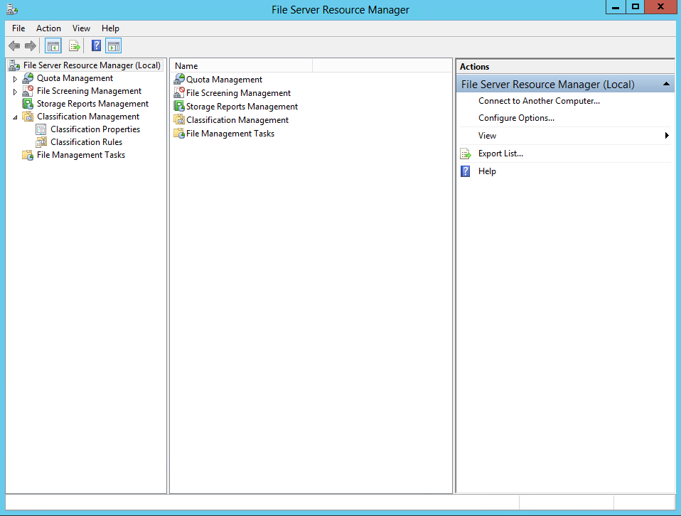 file server resource manager management console