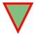 Green SVG triangle with red border