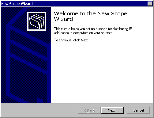 new scope wizard welcome page