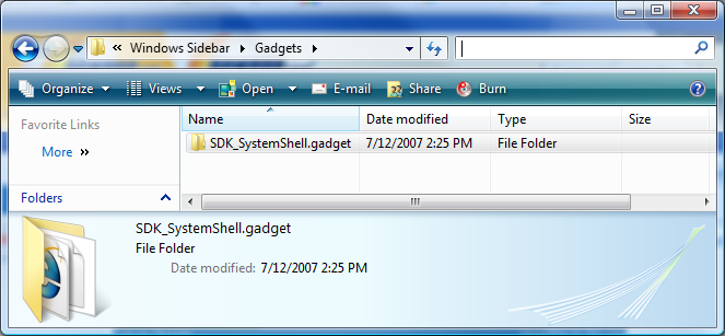 example of a gadget development folder