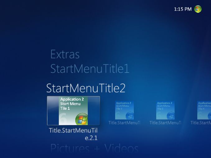 A sample custom Start menu strip