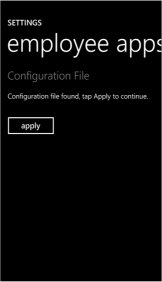 Employee apps: Configuration file found