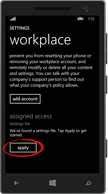 Workplace settings application