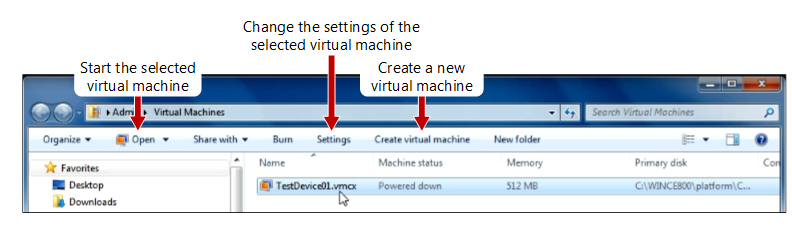 Windows Virtual PC virtual machine folder