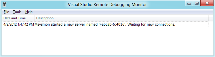 vs remote debugging monitor