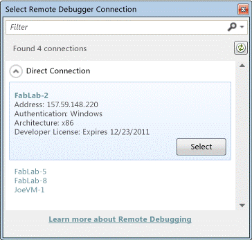 selecting a connection