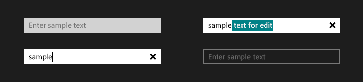 A sample of what a standard text input box control looks like