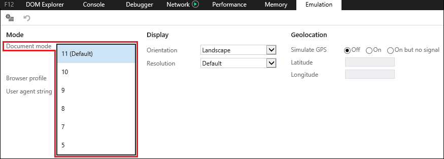 Fix web compatibility issues using document modes and the