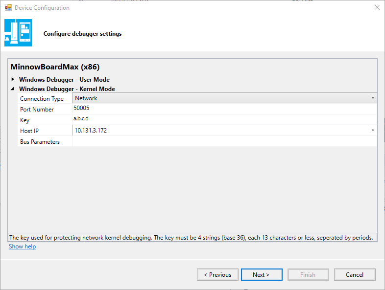 Configure Debug Settings