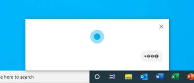 Screenshot: Cortana listening mode.