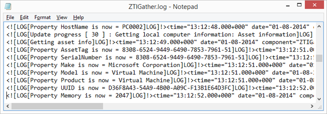 Screenshot of Notepad page with log files listed.