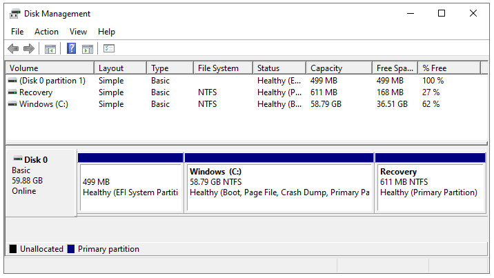 Screenshot of a disk management dialog box.