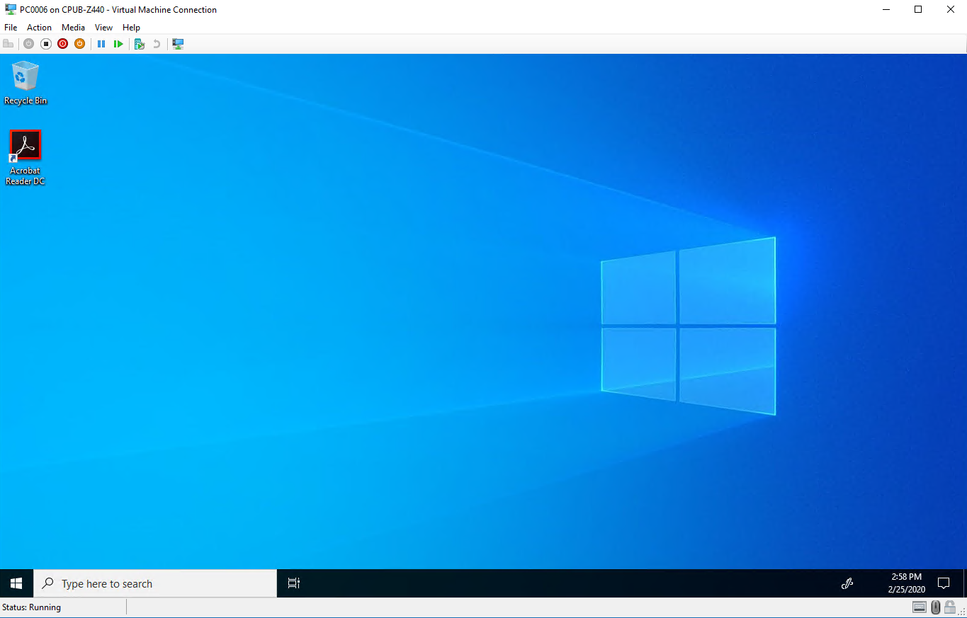 Screenshot of the Adobe Reader icon on Windows 10 desktop.