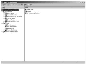 Figure 2-1: Use the Computer Management console to manage network computers and resources.