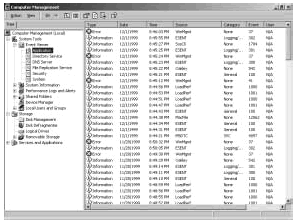 Figure 3-8: Event Viewer displays events for the selected log.