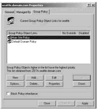 Figure 4-1: Use the Group Policy tab to create and edit policies.