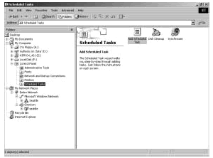 Figure 4-10: Existing tasks are available in the Scheduled Tasks folder. Click Add Scheduled Task to start the Task Scheduler Wizard.