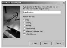 Figure 4-12: Type a name for the task, and then select a run schedule.