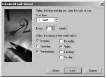Figure 4-14: Configuring a weekly scheduled task.