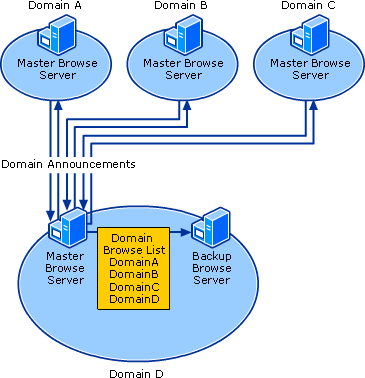 Computer Browser Service Across Multiple Domains