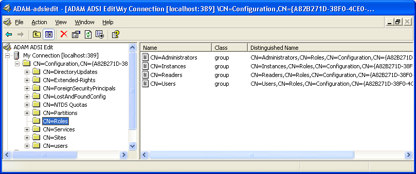 Groups in the ADAM Configuration Partition