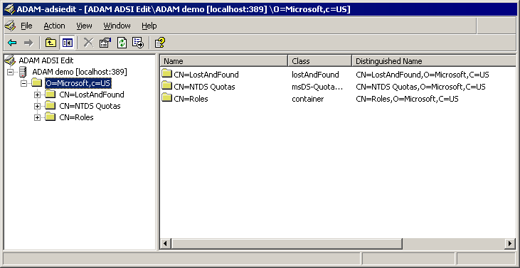 ADAM ADSI Edit application directory partition