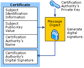 Digital Signature for a Certificate