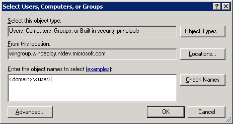 ADAM ADSI Edit Select Users or Groups