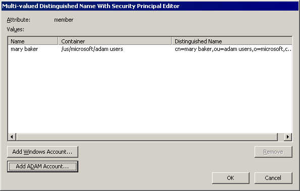 ADAM ADSI Edit security principal editor