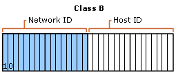 Structure of class B addresses