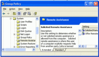 Figure 1: . Managing Remote Assistance via Group Policy