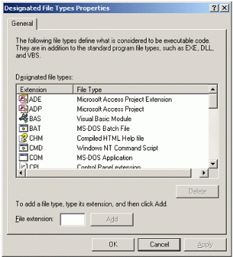 Figure 3: Designated File Types dialog box