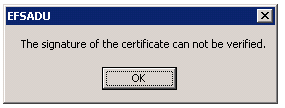 Figure 6. Failed check of certificate revocation status