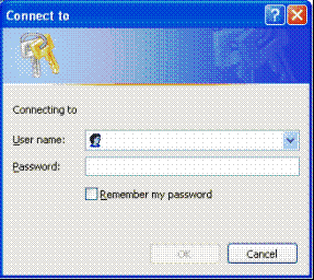 Figure 9: Prompt for Credentials User Interface