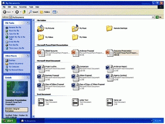 Figure 4: Windows XP can arrange files in groups