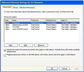 Figure 13-1 Advanced Security Settings dialog box