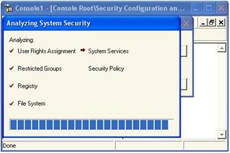 Figure 17-11 Progress dialog box for Security Configuration and Analysis