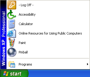 Figure 5.1 A restricted Start menu