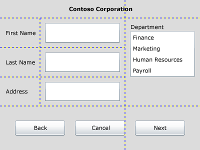 A complex Grid layout