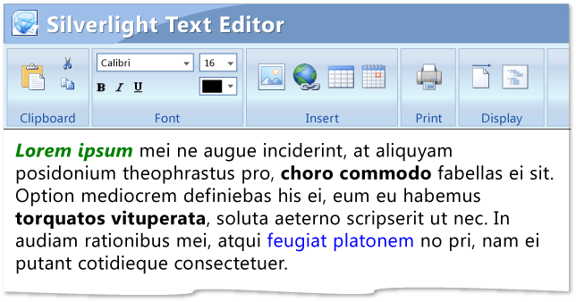 Silverlight Text Editor