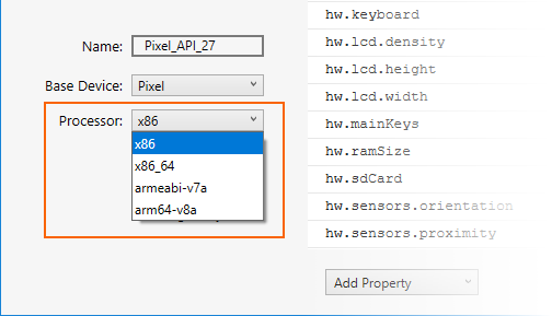 Selecting the processor type