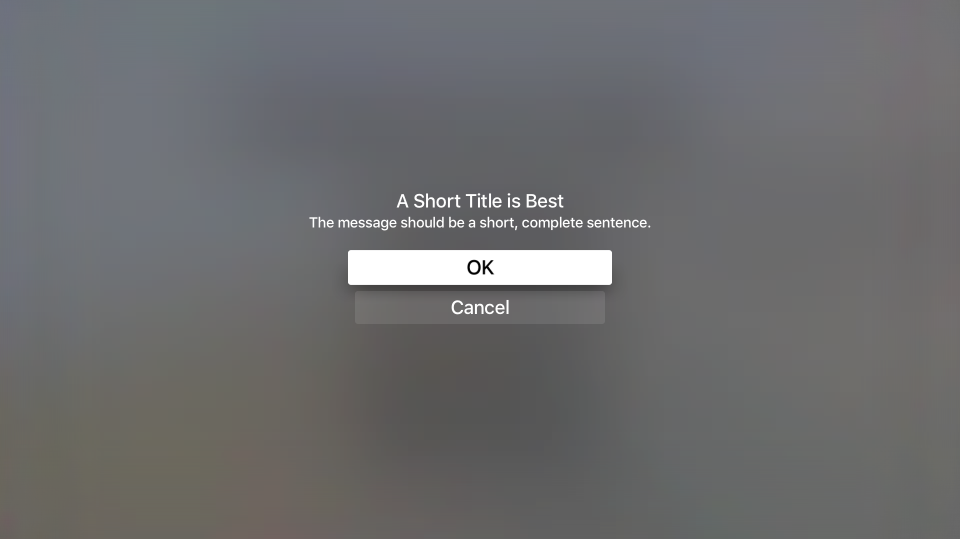 An example UIAlertViewController