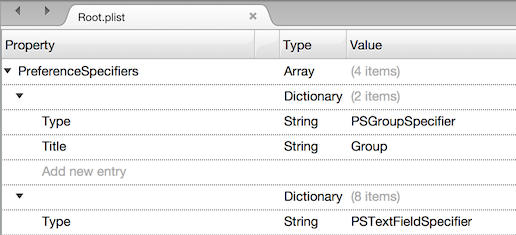 Edit the Settings-Watch.bundle/Root.plist