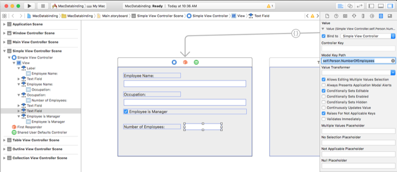 Entering self dot Person dot NumberOfEmployees for the Key Path.