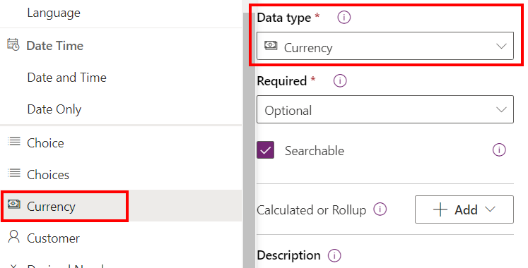 The Currency data type supports financial calculations.