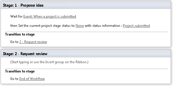 Screenshot of workflow in SharePoint Designer.