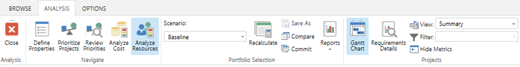 Analyze Resources option on toolbar.